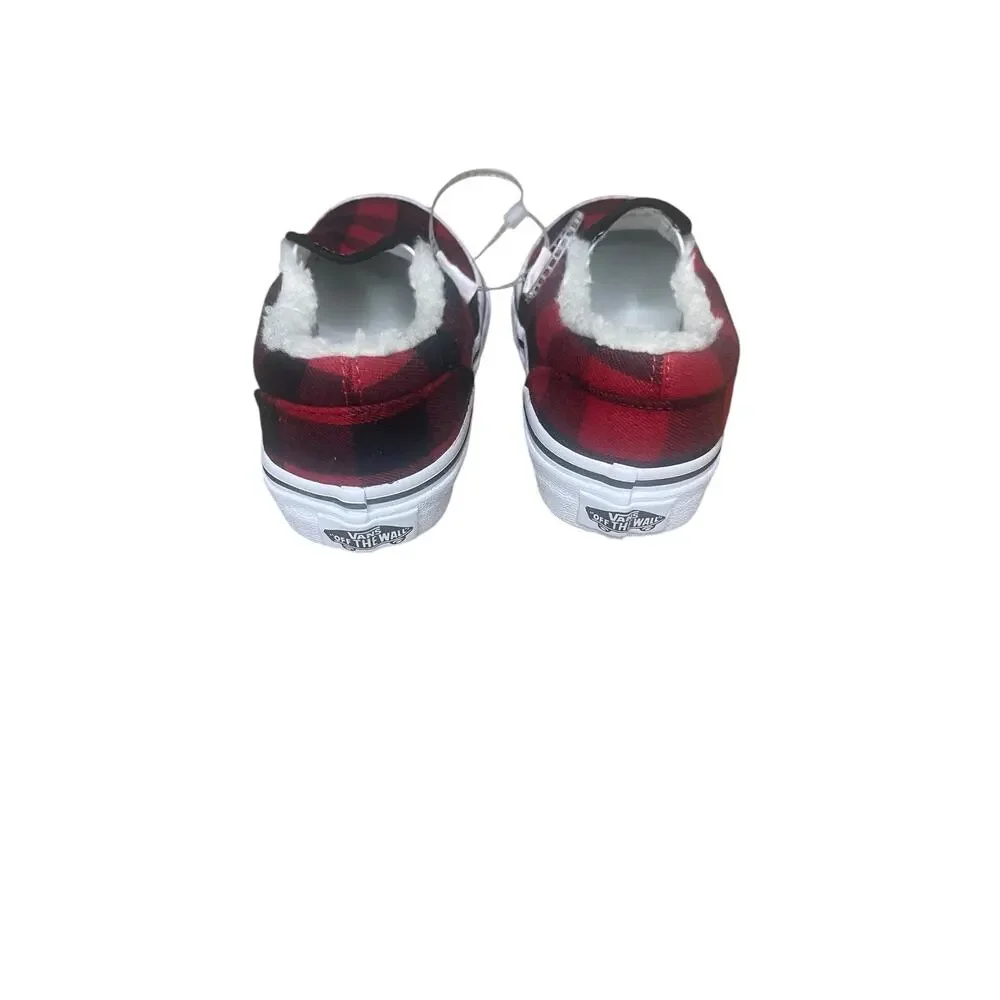 Vans Classic Slip-On V Kids 'Plaid - Red'